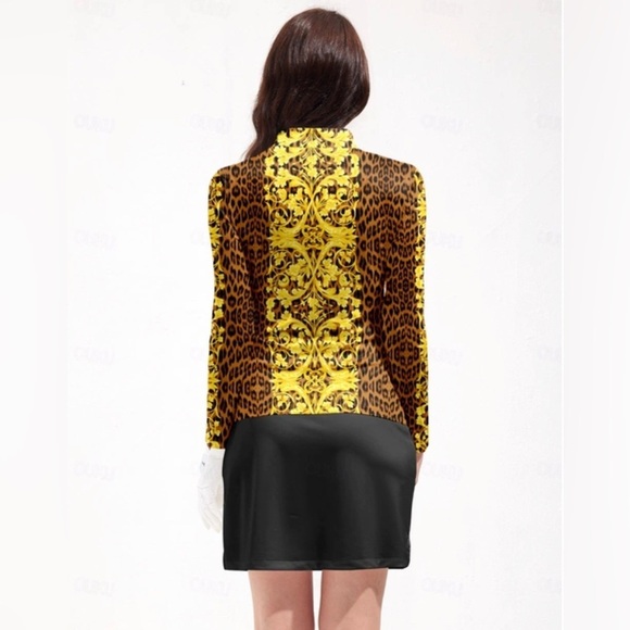 CeGolfs Golf Polo Shirt Yellow Long Sleeve Top Ladies Golf Attire Size XL NWT - Picture 2 of 12